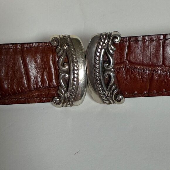 Brighton Reversible Leather Belt S 32 Black Brown Silver Western Scroll Vintage main image 8